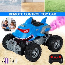 RC Car Shark Shape With Glowing LED Lights Spray Function Perfect Gift For Kids