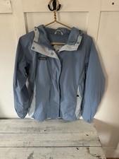 Columbia Women's Hooded WindBreaker Rain Jacket Blue Size Small Full Zip Hood