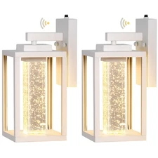 2 Pack Dusk to Dawn Outdoor Coach Lights for House with Integrated 10W LED Light