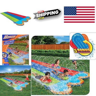 Triple Racer Water Slide 16 Ft Fun for Kids with Three Bodyboards Included