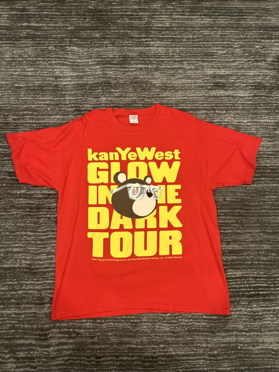 2000s Kanye West Glow In The Dark Tour Murakami T-shirt Red