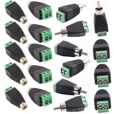 Phono RCA Screws Male Female Plug to AV Screw Terminal Audio/Video Connector...