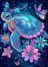 Sea Turtle 5D Diamond Art Kit 12x16 Inch DIY Ocean Wall Decor Canvas