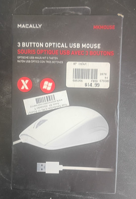 Macally 3 Button Optical USB Wired Mouse for Mac and PC (Turbo)