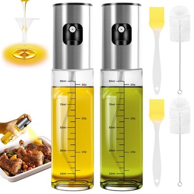 2x Öl Sprayer Zerstäuber Ölspender Bürste Trichter Cooking Spray Glas Ölsprüher 