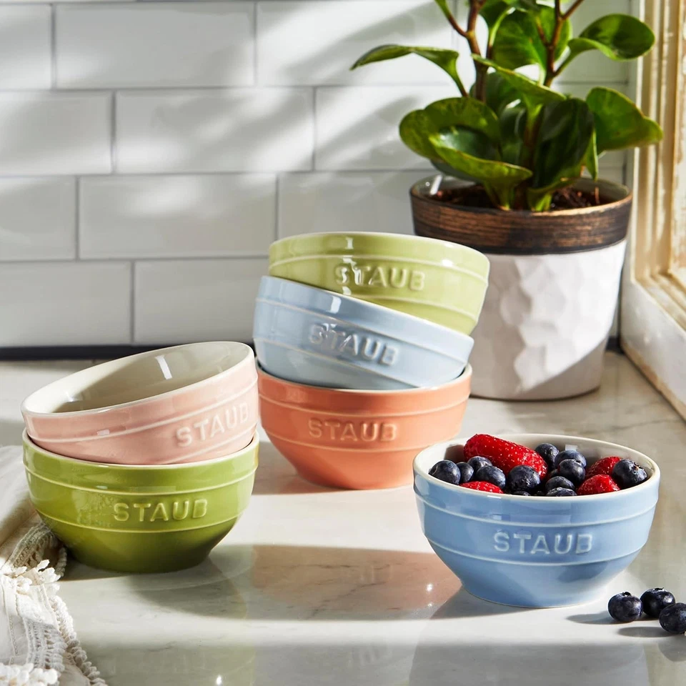 Staub Stoneware 4.5-inch / 6-pc, Bowl set macaron, mixed colors - Image 2 of 4