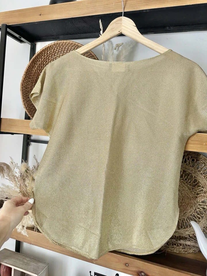 Top vintage dorado metálico talla mediana Toppettes Foto 3 de 4
