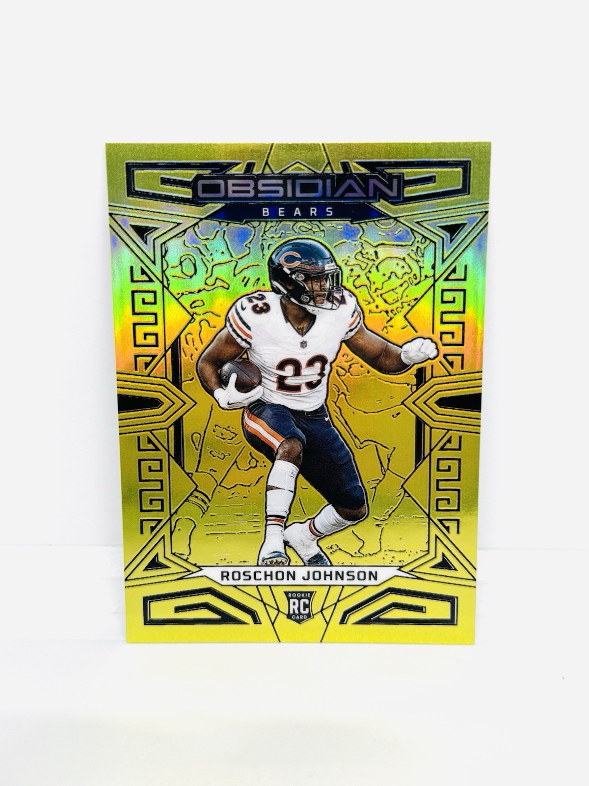 2023 Obsidian ROSCHON JOHNSON Rookie Electric Etch Gold Flood /10 Bears RC #114