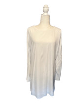 Lulu’s white long sleeve sheath dress with tied scoop back and flared sleeves -