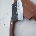 Artisan Forged Full Tang Kitchen Cleaver with Leather Sheath — photo 6