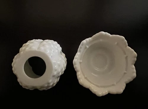 New ListingFenton White Fairy Lamp Glass Hobnail Milk Glass Decorative Candle Holder