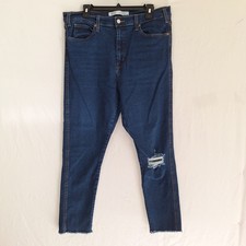 Signature Levi Jeans Women’s 16 Blue Heritage High Rise Skinny Distressed Denim