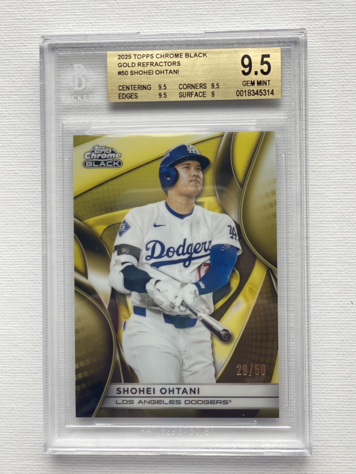 Shohei Ohtani 2025 Topps Chrome Black #50 Gold Refractor /50 Price