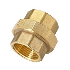 uxcell Brass Pipe Union Connector Coupling 1PT Fitting with Female Threaded Conn