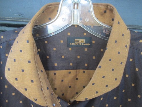 STEVEN LAND MENS COTTON SHIRT FRENCH CUFFS SIZE 20 34/35 - Picture 3 of 11