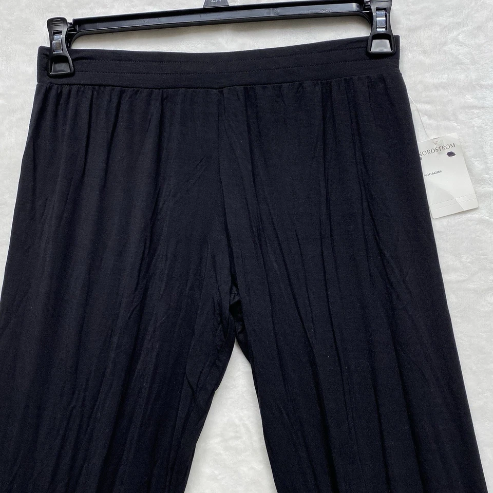 Calça lounge Nordstrom feminina nova com etiquetas preta tamanho S cintura média elástica cintura - Imagem 3 de 4