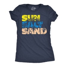 Womens Funny T Shirts Sun Salt Sand Sarcastic Vacation Graphic Tee For Ladies