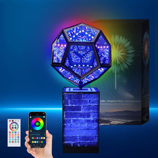 Rotatable Infinity Mirror LED Light with Music Sync - Perfect Gift for Gamers
