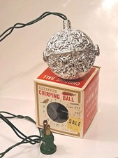 Christmas Ornament Electrified Chirping Ball TESTED WORKS Original Box Vintage