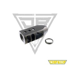 Black Steel Low Concussion Tanker Muzzle Brake 5/8x24 Thread For 9mm