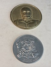 Vintage 2 Star Wars 1984 PAPLOO EWOK Coin & 2005 C-3PO Token
