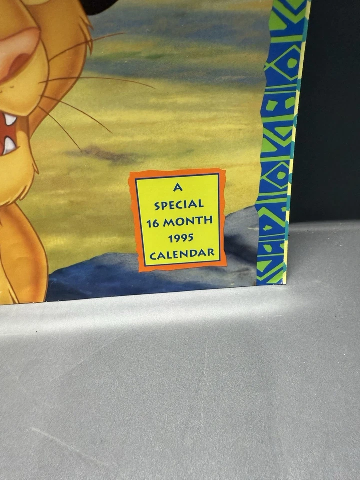 Calendario de Pared Disney Rey León 1995 12"x 12" De Colección Años 90 RARO Foto 3 de 4