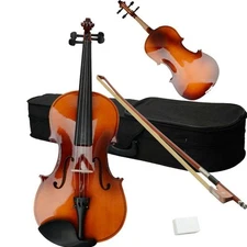 16" 4Strings Student Professional Acoustic Viola Set with Case + Rosin + Bow