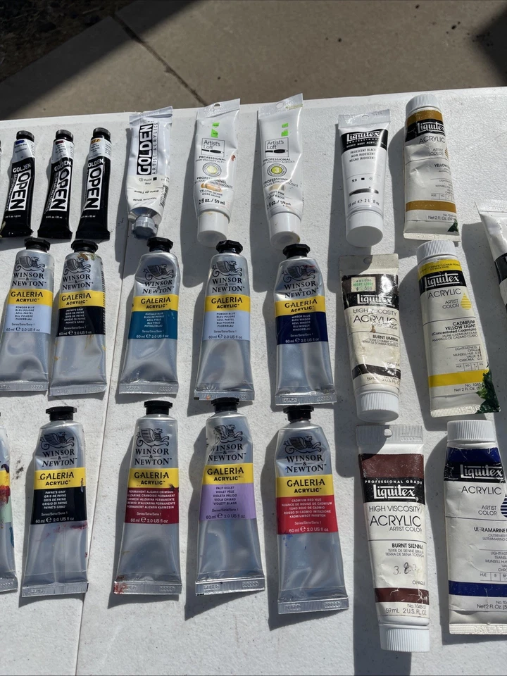Huge Lot Of Acrylic Paint Winsor Newton Galleria Liquitex Golden - Image 4 of 4