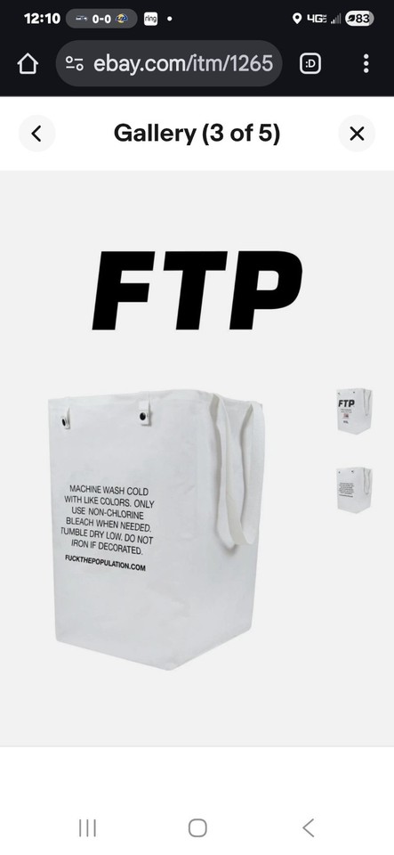 New FTP Laundry Basket Logo T Shirt Label Accessory White Fck The ...