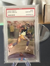 1998 Topps Finest #25 - Isaac Bruce St. Louis Rams NFL HOF PSA GEM MT 10