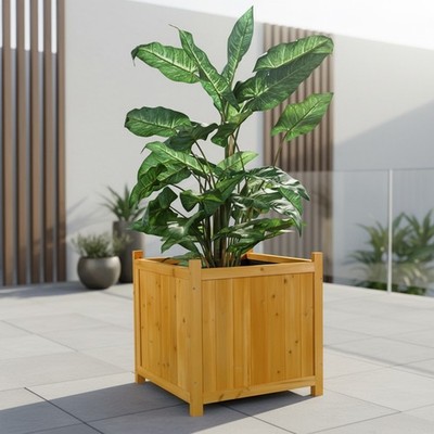 Pflanzkasten Blumentrog Blumentopf Garten Blumenkübel Holz Übertopf eckig