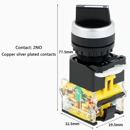 LA38 Rotary Switch 22mm Momentary/Latching 1NO 1NC 2/3 Positions Power Switch - Picture 12 of 17