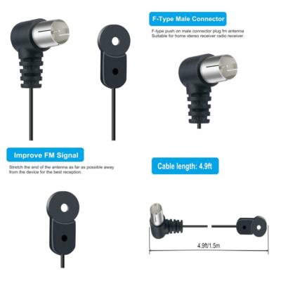 Antenne Intérieure Fm Unbal F Mâle Et Câble Hi-fi Am,75ohm,2