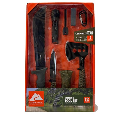 Camping Tool Set Ozark Trail 12 Pieces 180 Lumens Mossy Oak Print