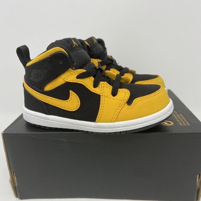 Nike Jordan 1 Mid (PS) Kids Size 8c Black Yellow White 640735 071 New 886916819079 | eBay