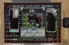 Josh Jacobs 2021 Panini One Formula One Dual 3 Color Patch Auto /25 Card #396