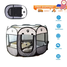 Portable Pet Playpen Foldable Exercise Play Pen Tent Kennel Crate For Puppy Dog