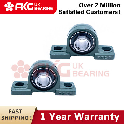 (2PCS) High Quality New UCP205-16 Pillow Block Bearing 1'' Bore 2 Bolt Solid Base