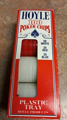 Hoyle Poker Chips 100 Count-  25 Red & Blue, 50 White