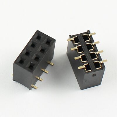 5Pcs 2.54mm Pitch 2x4 Pin 8 Pin Female Double Dual Row SMT Pin Header Strip #E8
