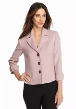 Tahari 8 Blush Rose Suit Jacket Blazer NWT Pleated Sleeves