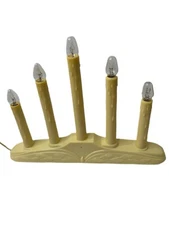 Vintage Christmas Window 5 Candle Lights Plastic Candelabra Candolier Decor