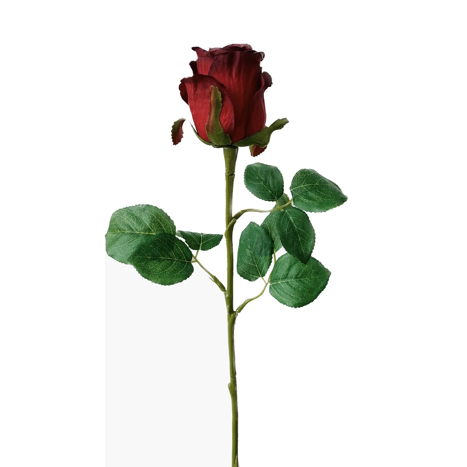 Künstliche Rose Kunstblume rote Seidenrose für Hochzeit mit Stiel 51 cm, 1x ROT