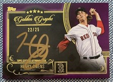 Henry OWENS 2016 Topps Five Star Golden Graphs AUTO #FSGG-HOW 22/25 NM Red Sox