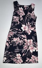 Connected Apparel Sheath Dress Womens 6 Floral Blue Pink Round Neck Valentine