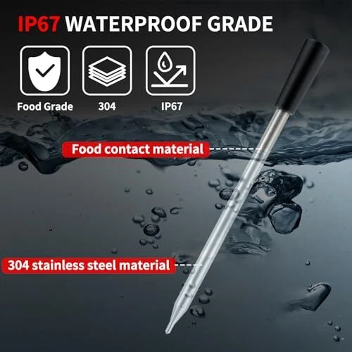 Wireless Meat Thermometer Digital for Adults Cooking, IP67 Waterproof Extra