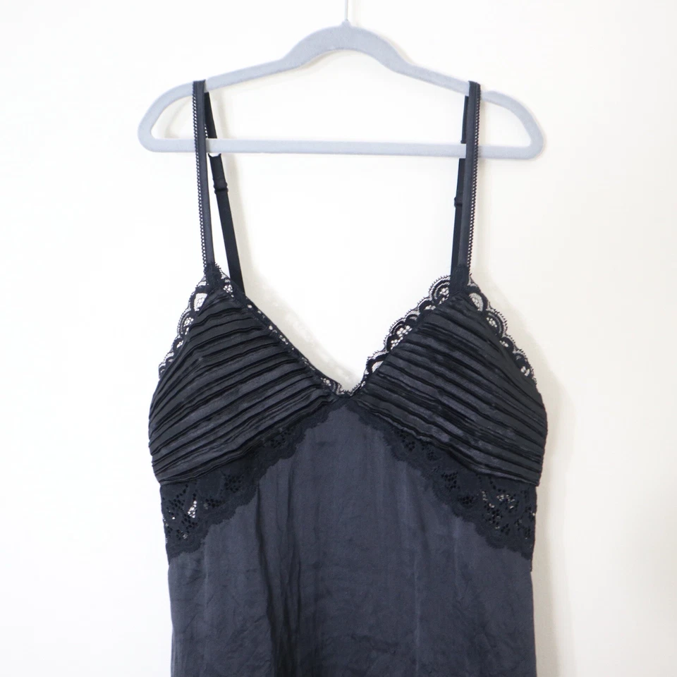 La Perla Talla 2 EE. UU. S Mezcla de Seda Charmeuse Corto Slip Camisón Acanalado Cuello en V Encaje Foto 2 de 4