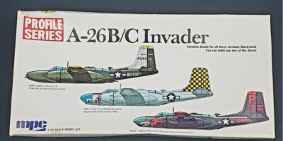 Vintage MPC Profile Series A-26B/C Invader Includes decals 1:72 Scale Model Kit