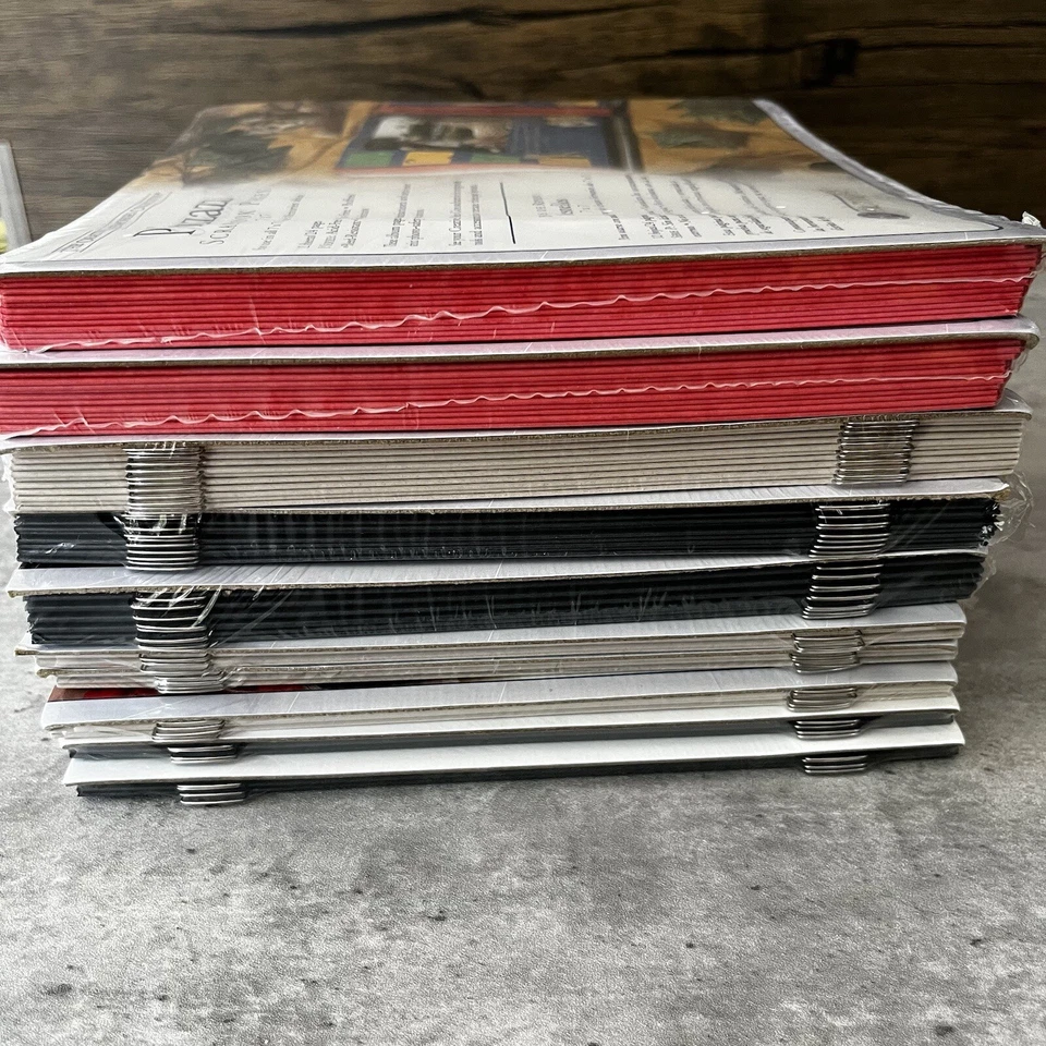 Lote de 10 páginas de álbum de recortes Creative Memories 7x7 Pizzazz natural negro azul con reglas Foto 2 de 4