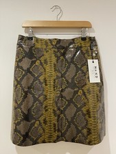 NA-KD Snake A-Line Skirt Size UK 8 EU 36 Black NEW! NWT